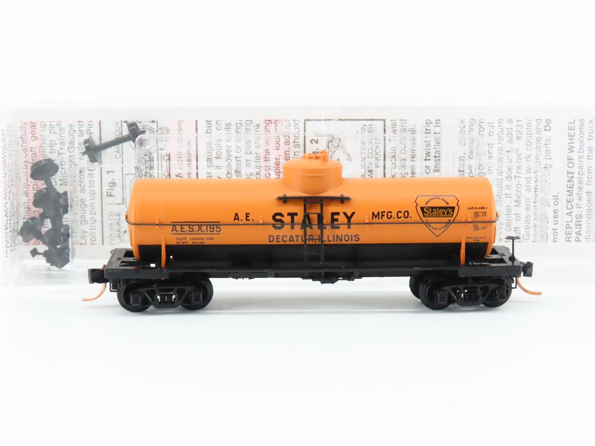 N Micro-Trains MTL 06500500 AESX AE Staley Mfg Co 39&#39; Single Dome Tank Car #195