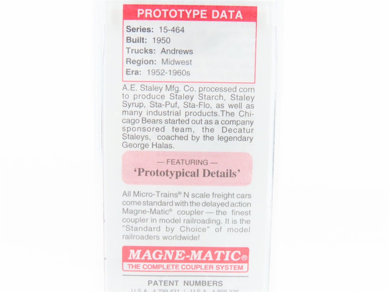 N Micro-Trains MTL 06500500 AESX AE Staley Mfg Co 39' Single Dome Tank Car #195