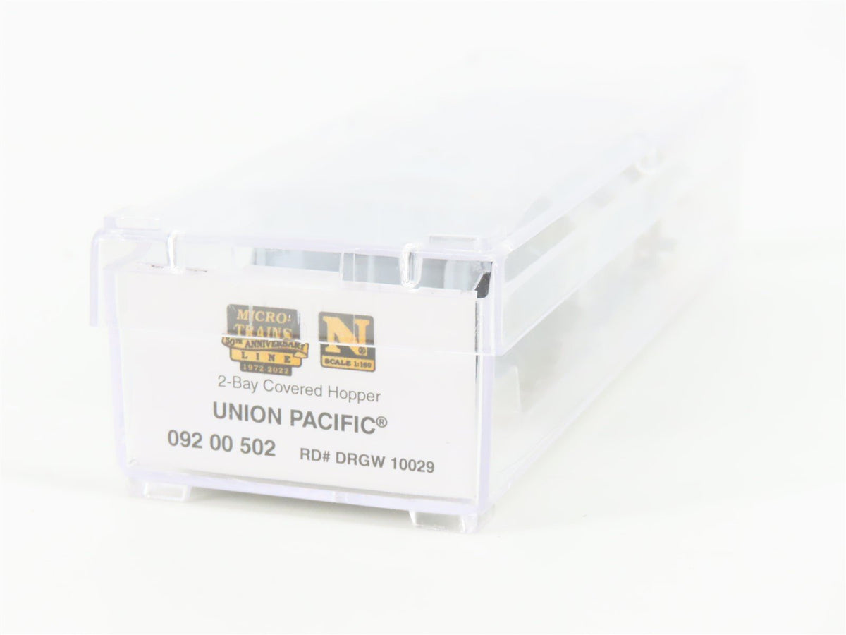 N Micro-Trains MTL 09200502 UP Union Pacific D&amp;RGW 2 Bay Covered Hopper #10029