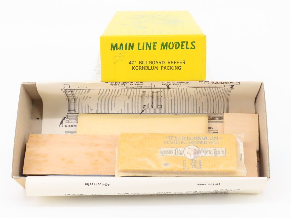 HO Scale Main Line Models Wood Kit MKPX Kornblum Packing Co 40&#39; Reefer #119