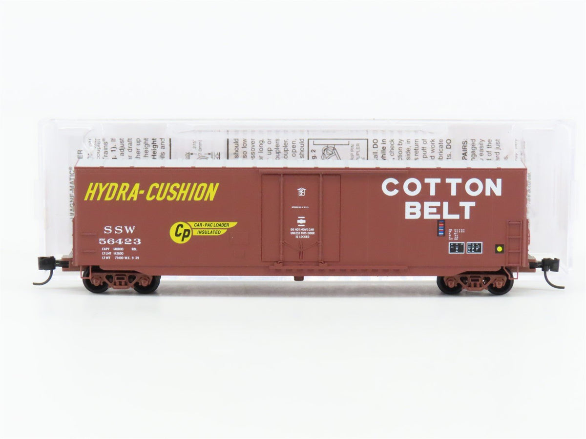 N Micro-Trains MTL 18100291 SSW Cotton Belt Hydra Cushion 50&#39; Box Car 56423