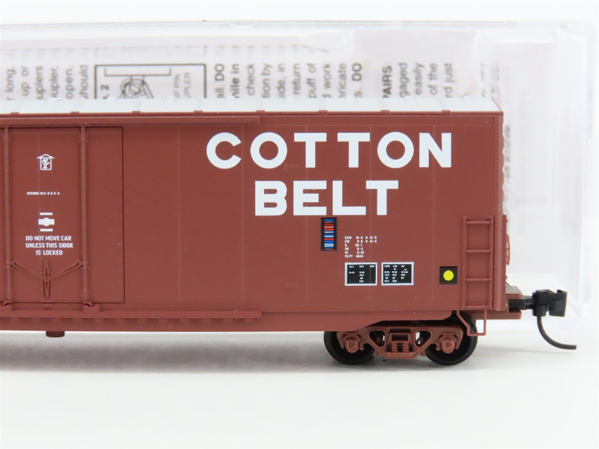 N Micro-Trains MTL 18100291 SSW Cotton Belt Hydra Cushion 50&#39; Box Car 56423