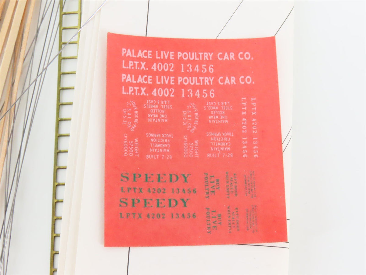 HO Scale Ambroid Wood Kit #10 Speedy Poultry &amp; Reefer Combination Car