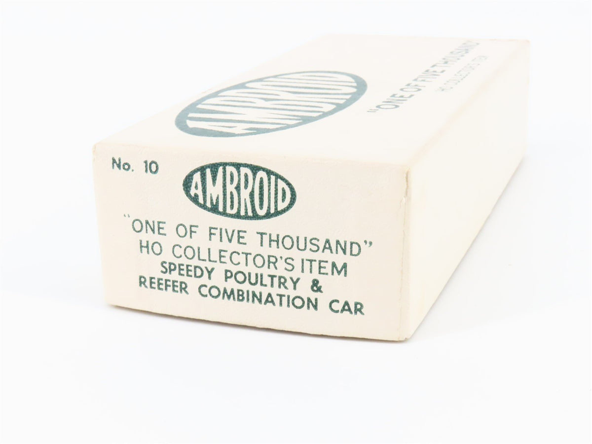 HO Scale Ambroid Wood Kit #10 Speedy Poultry &amp; Reefer Combination Car