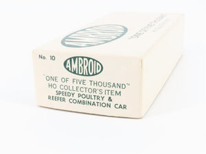 HO Scale Ambroid Wood Kit #10 Speedy Poultry & Reefer Combination Car
