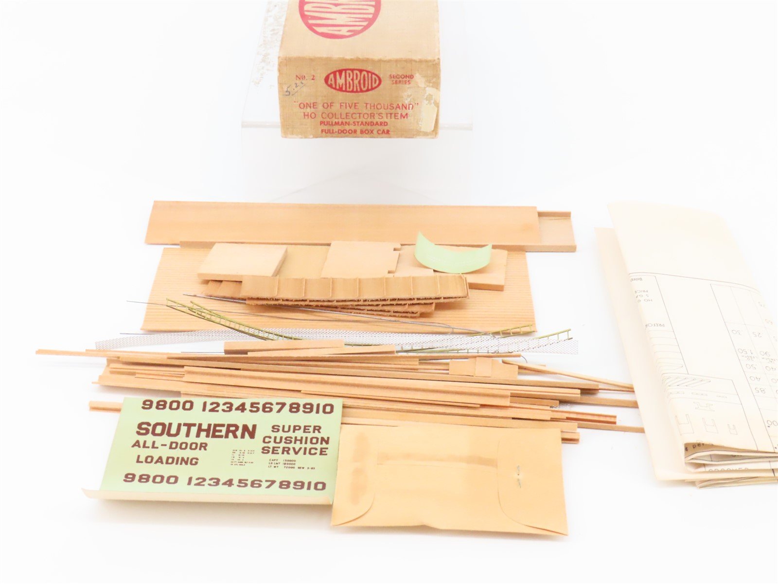 HO Scale Ambroid Wood Kit #2 Southern All-Door Pullman Box Car