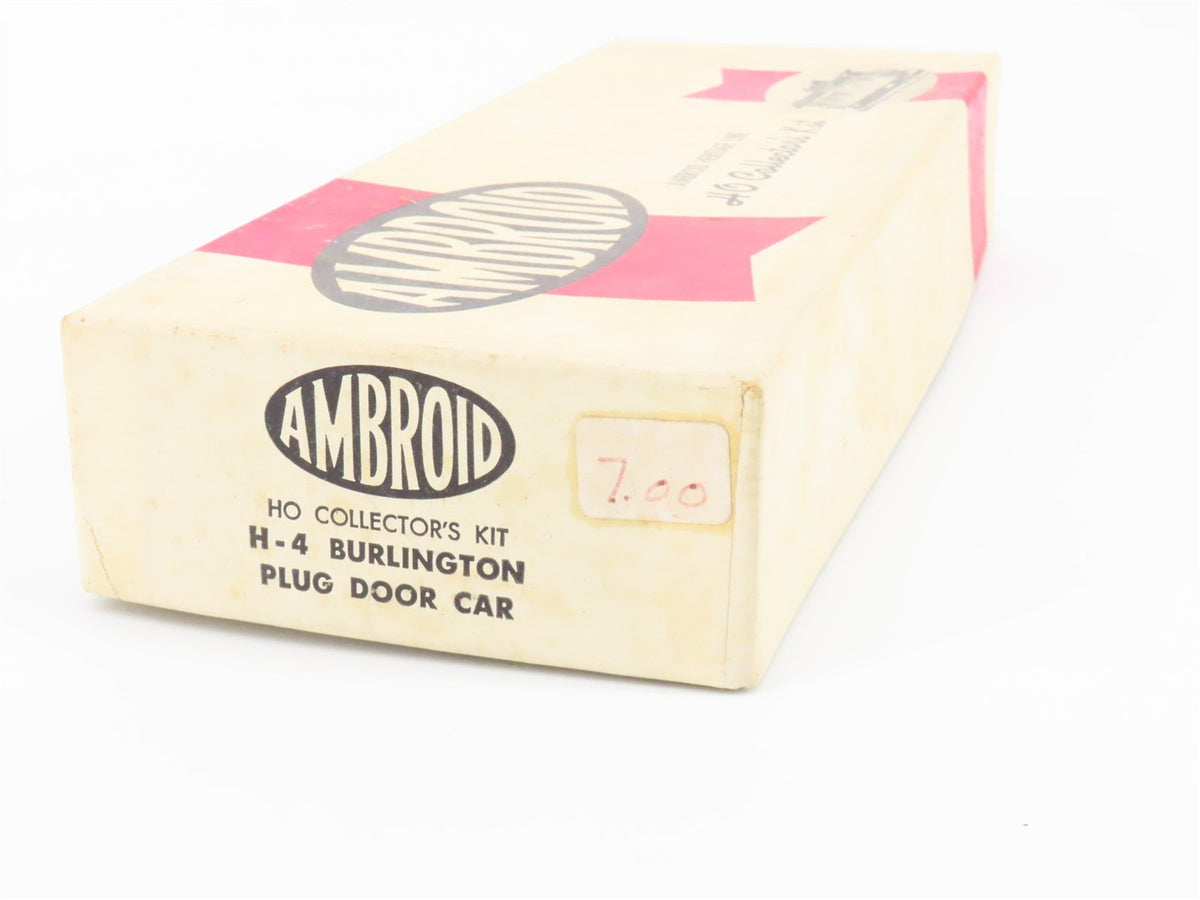 HO Scale Ambroid Wood Kit CB&amp;Q Burlington Plug Door Box Car #47500