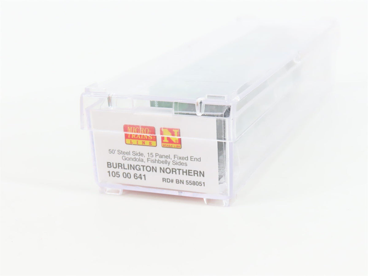 N Scale Micro-Trains MTL 10500641 BN Burlington Northern 50&#39; Gondola #558051