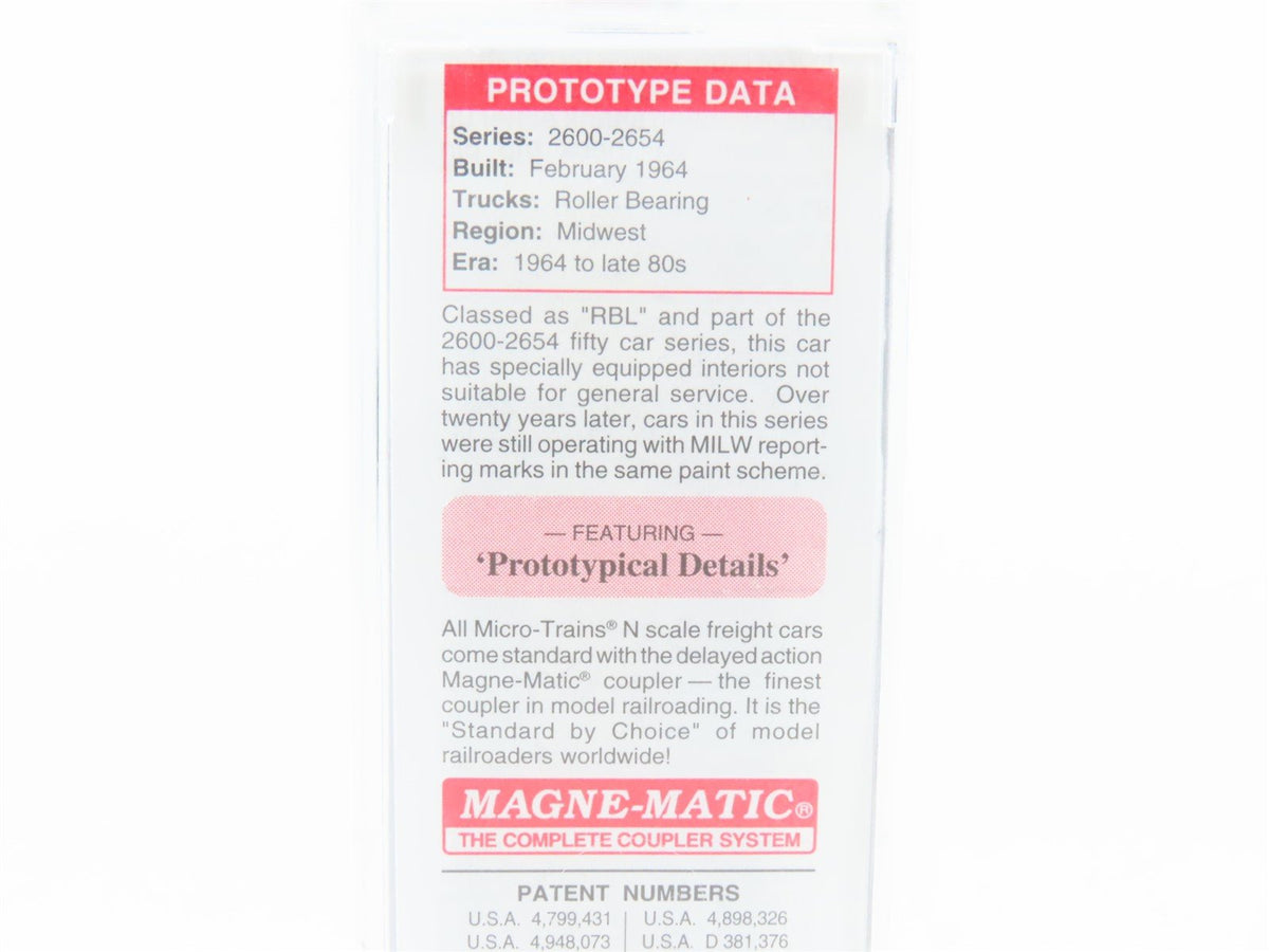 N Scale Micro-Trains MTL 03200420 MILW Milwaukee Road 50&#39; Plug Door Box Car 2635