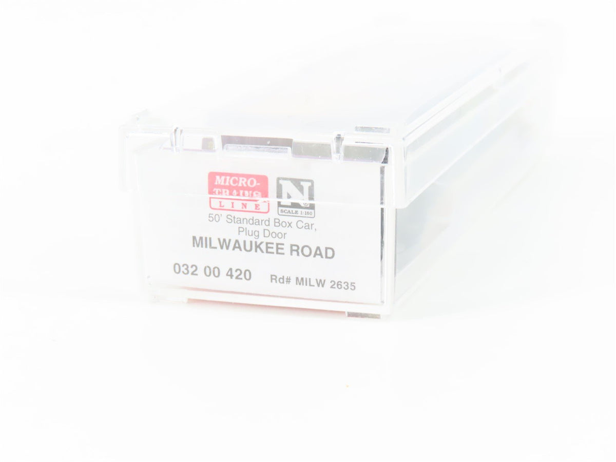 N Scale Micro-Trains MTL 03200420 MILW Milwaukee Road 50&#39; Plug Door Box Car 2635