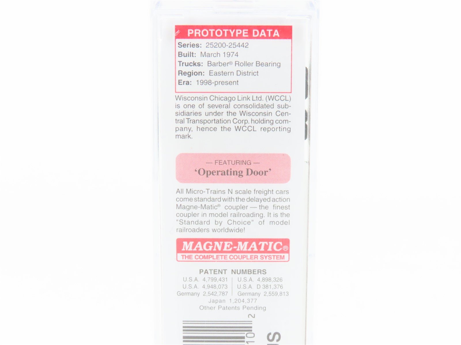 N Scale Micro-Trains MTL 02500680 WCCL Wisconsin Central 50' Box Car #25324