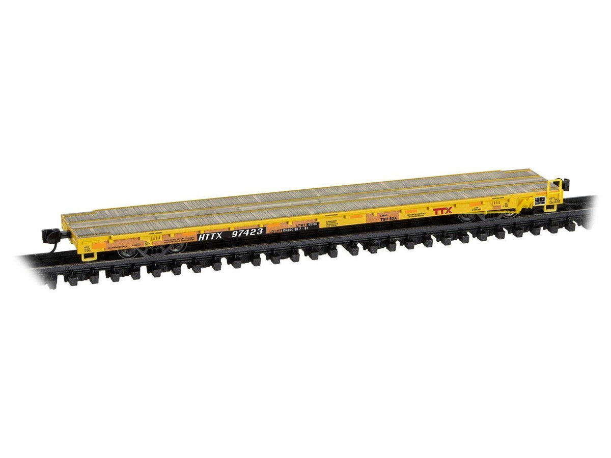 N Scale Micro-Trains MTL 13400031 HTTX TTX Patched 60&#39; Wood Deck Flat Car #97423