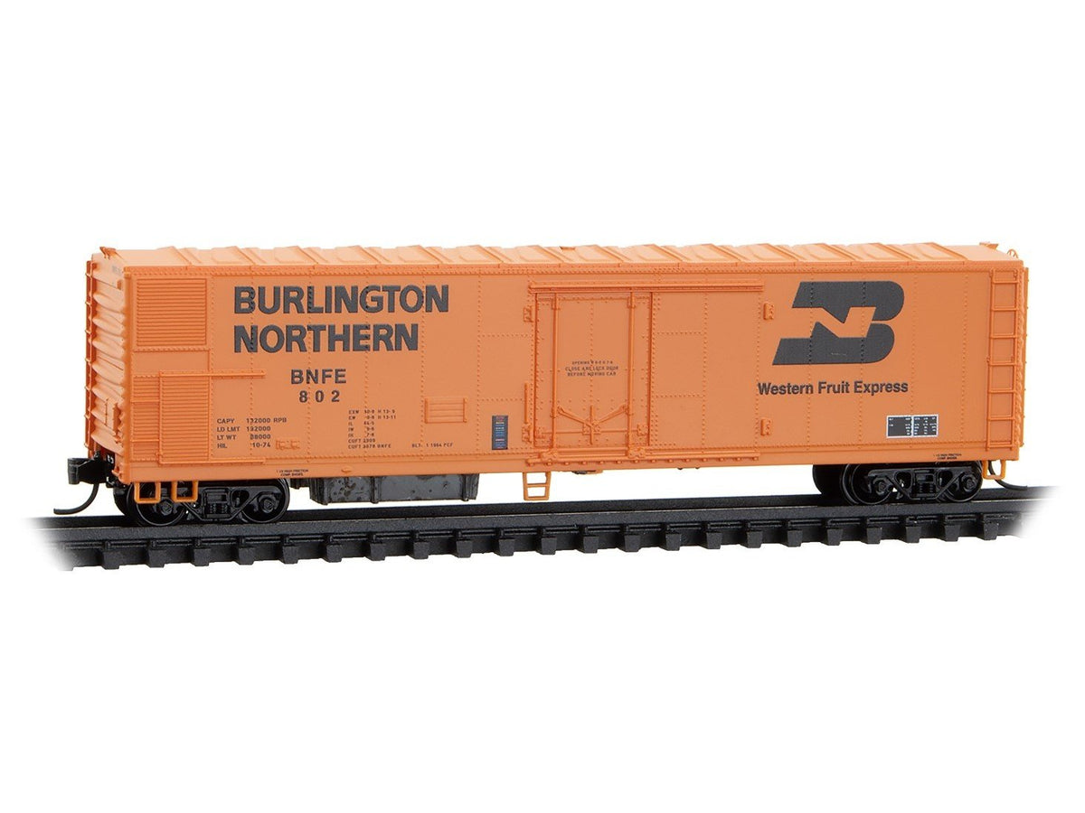 N Micro-Trains MTL 08200011 BNFE Western Fruit Express 51&#39; Mech Reefer #802