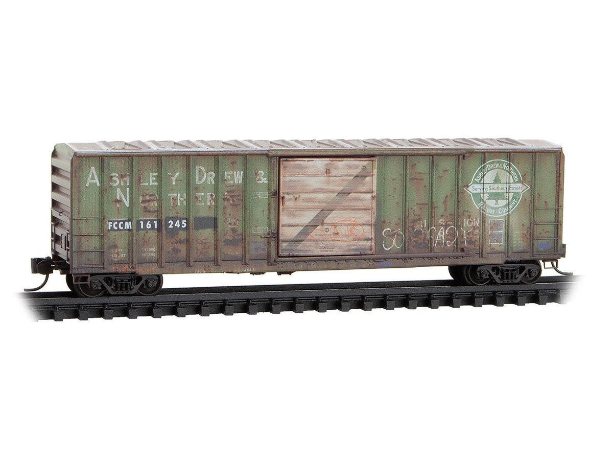 N Micro-Trains MTL 02544591 FCCM/ex-ADN 50&#39; Box Car w/ Graffiti - Ex-Per Diem 11