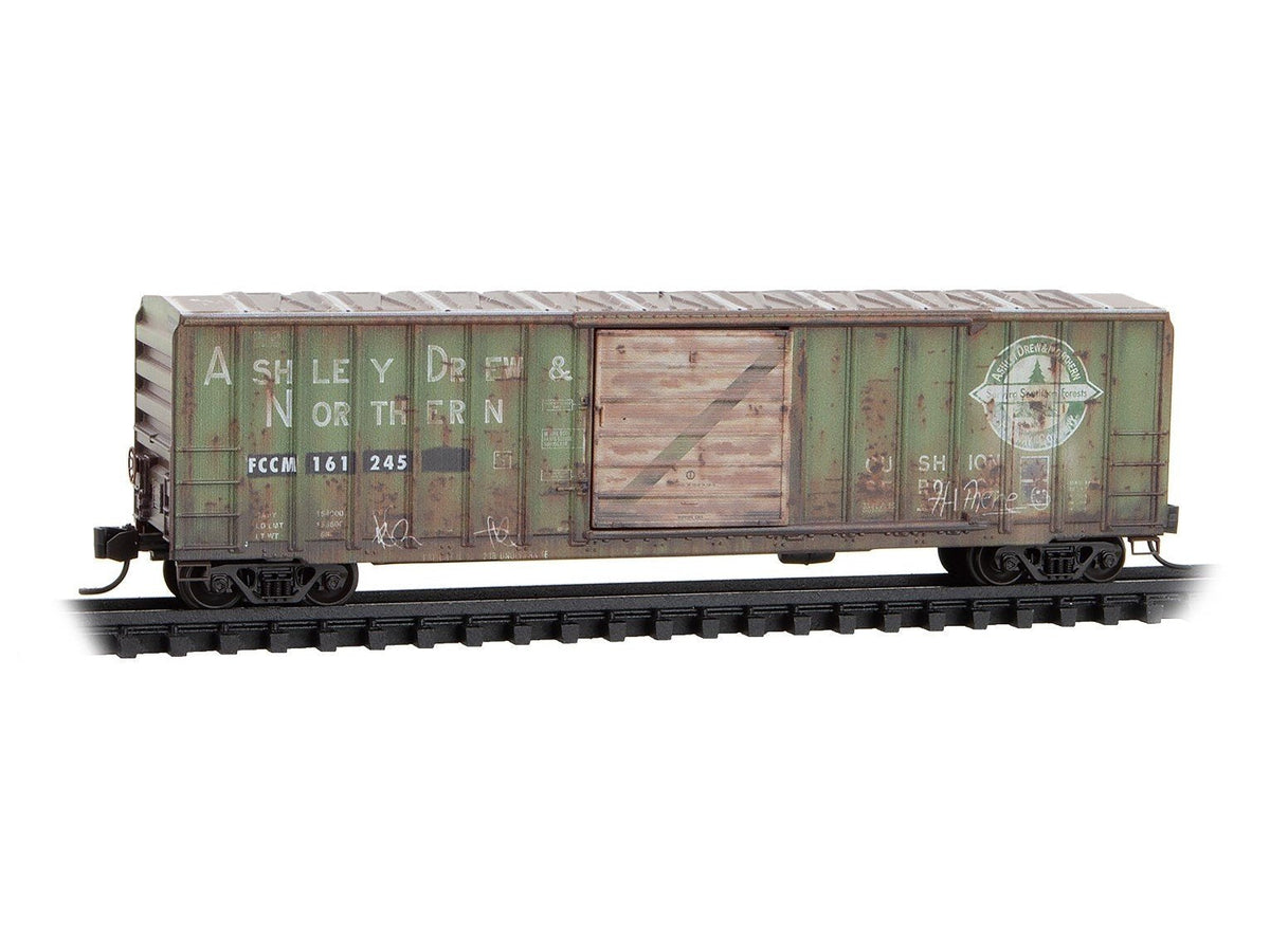 N Micro-Trains MTL 02544591 FCCM/ex-ADN 50&#39; Box Car w/ Graffiti - Ex-Per Diem 11