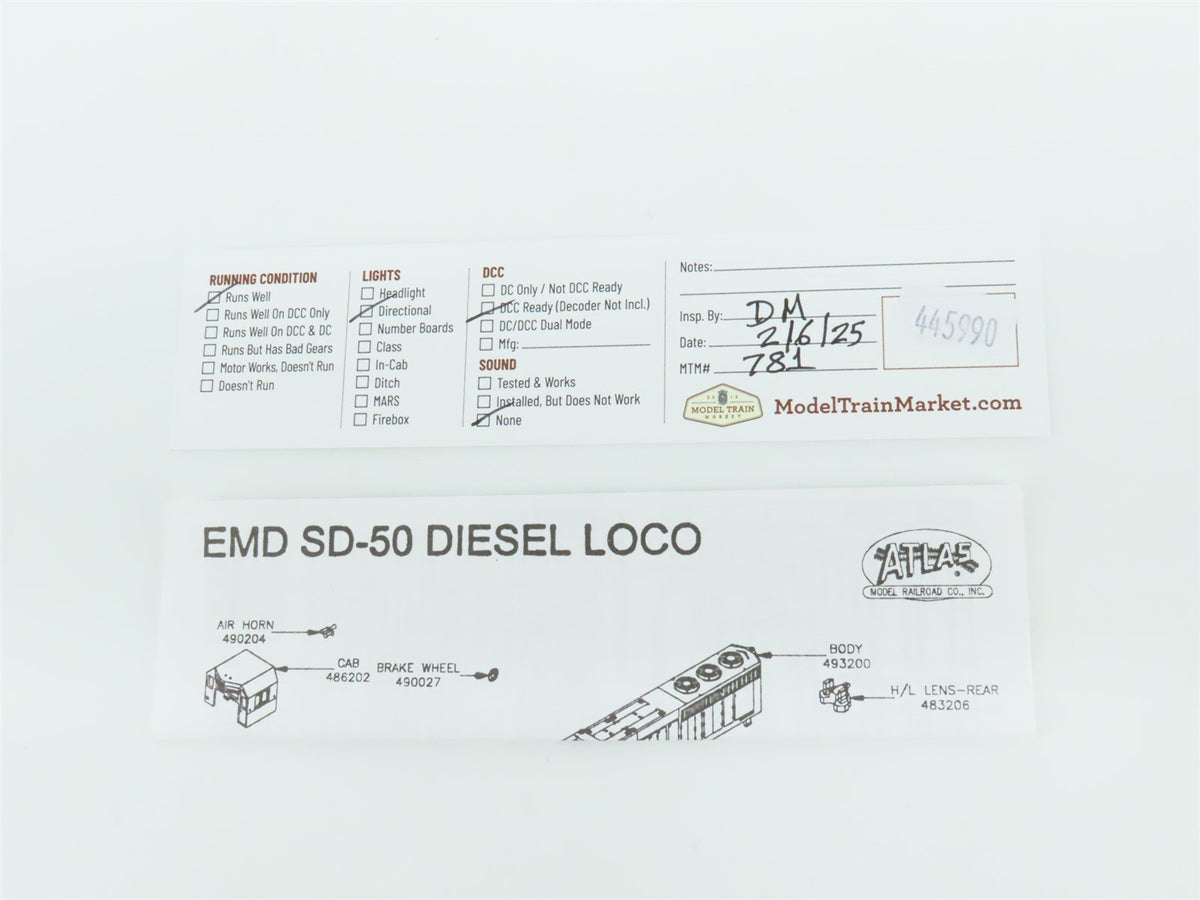 N Scale Atlas 49025 UP Union Pacific EMD SD60 Diesel #6001 - DCC Ready