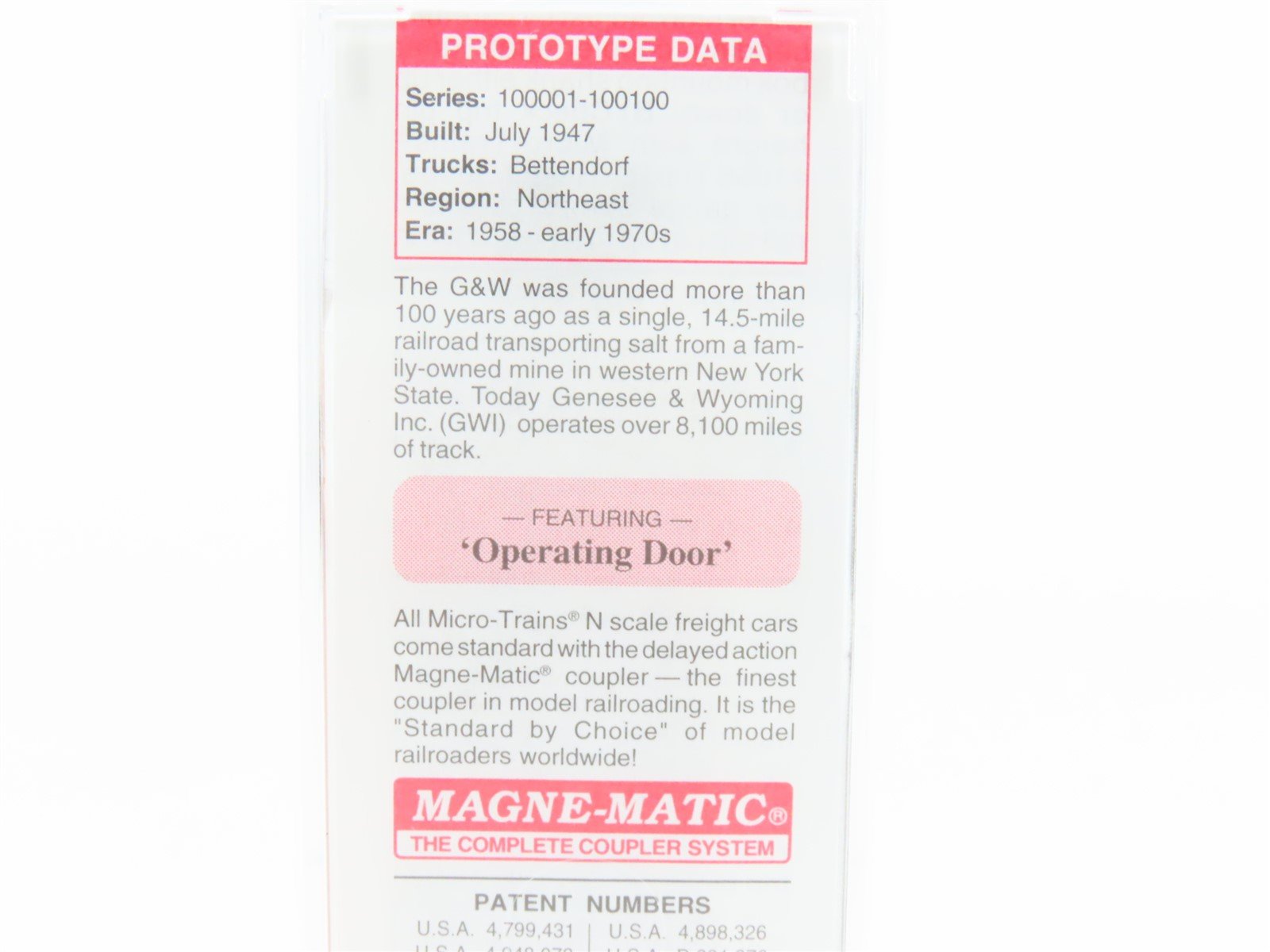 N Scale Micro-Trains MTL 02000706 GNW Genesee & Wyoming 50' Box Car #100079