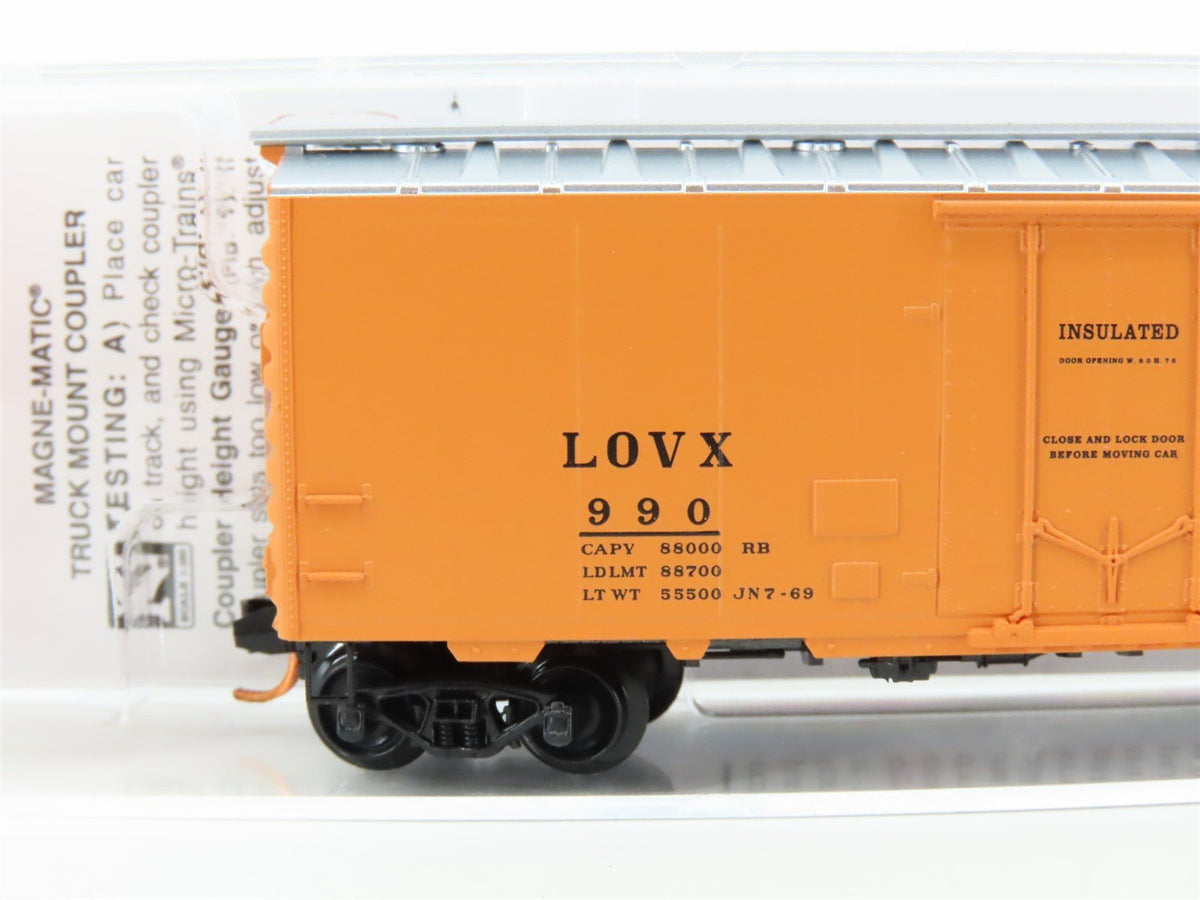 N Scale Micro-Trains MTL 02100190 LOVX American Colloid Co. 40&#39; Box Car #990