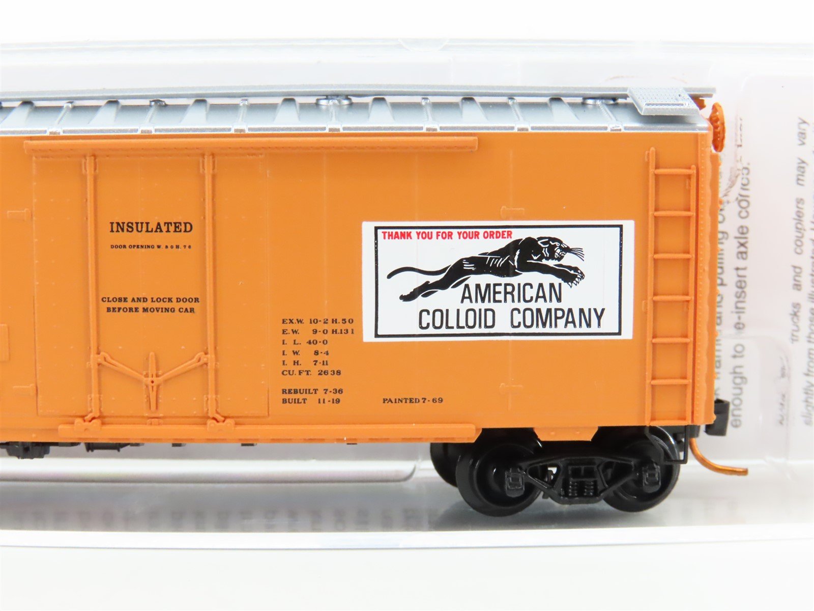 N Scale Micro-Trains MTL 02100190 LOVX American Colloid Co. 40' Box Car #990