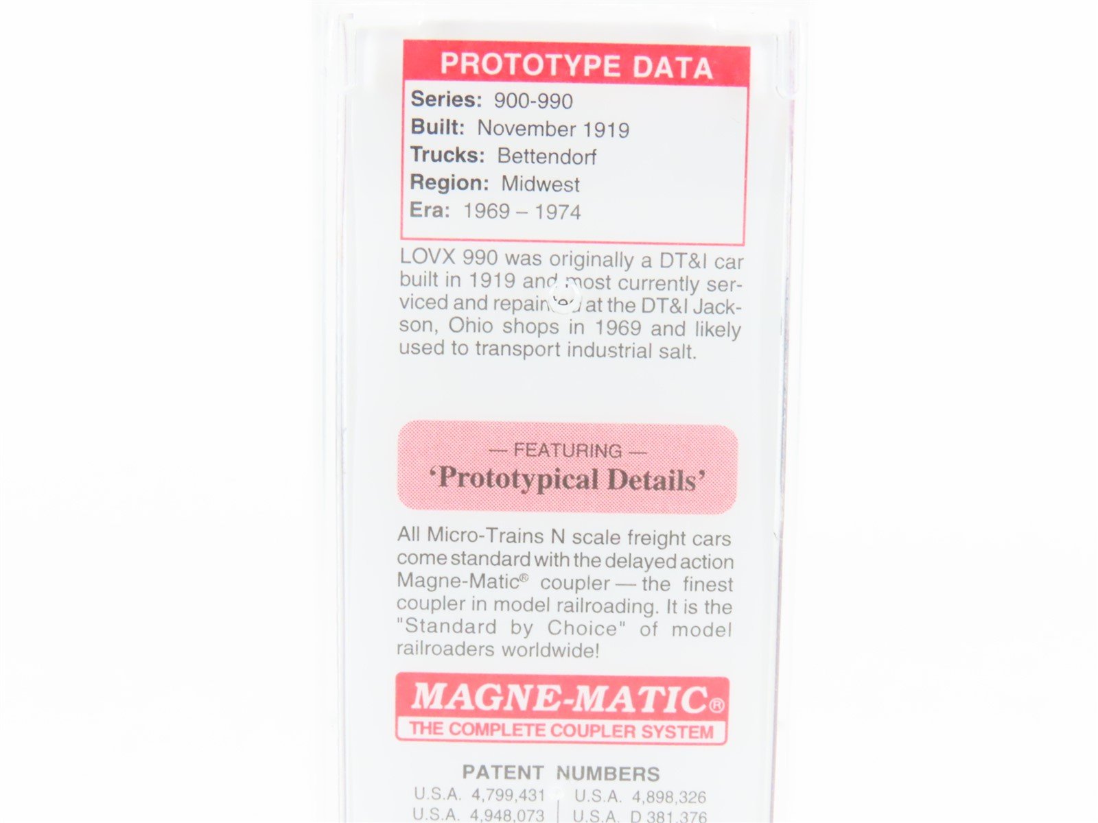 N Scale Micro-Trains MTL 02100190 LOVX American Colloid Co. 40' Box Car #990