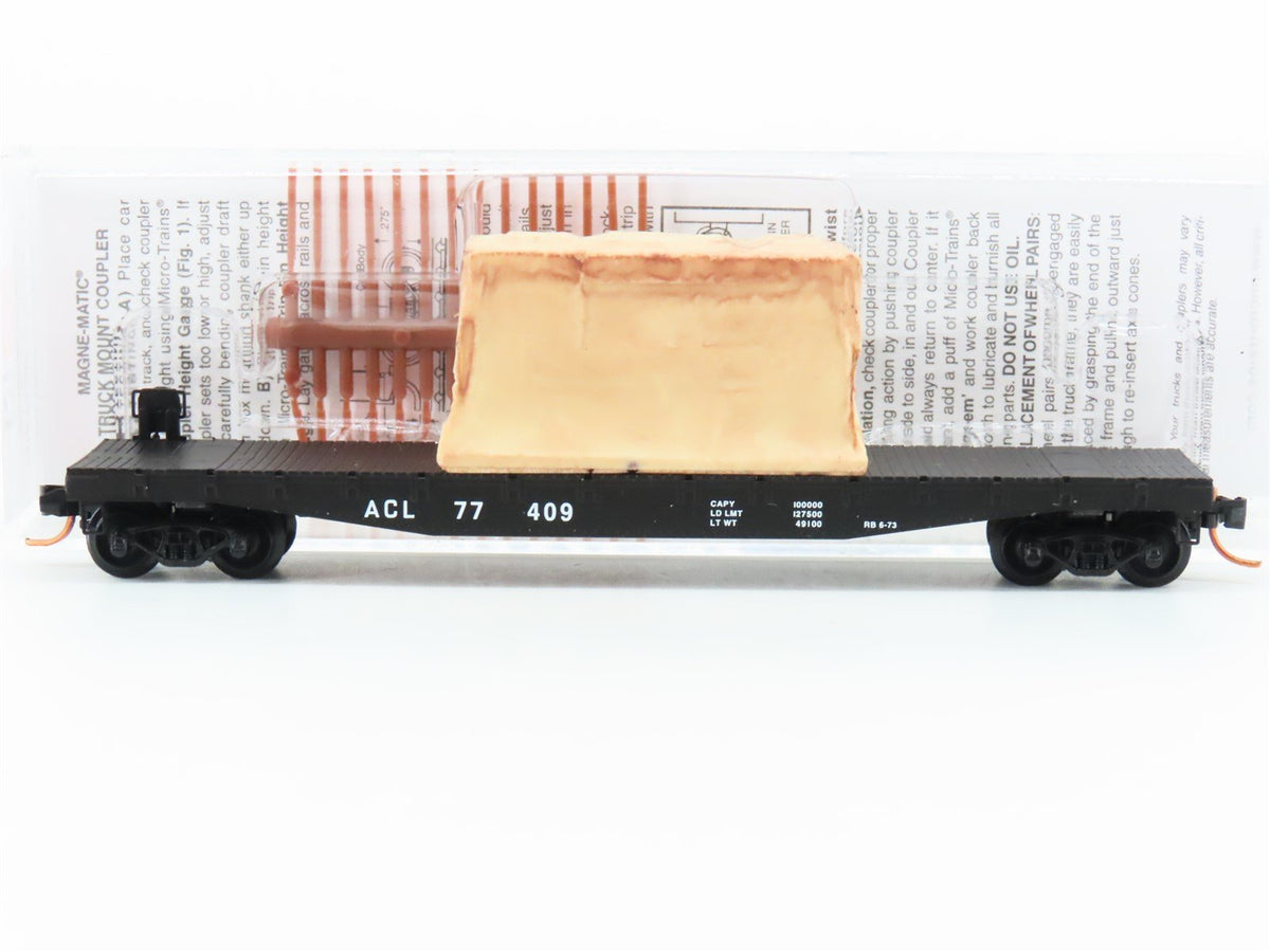 N Micro-Trains MTL 04500350 ACL Atlantic Coast Line 50&#39; Flat Car #77409 w/load