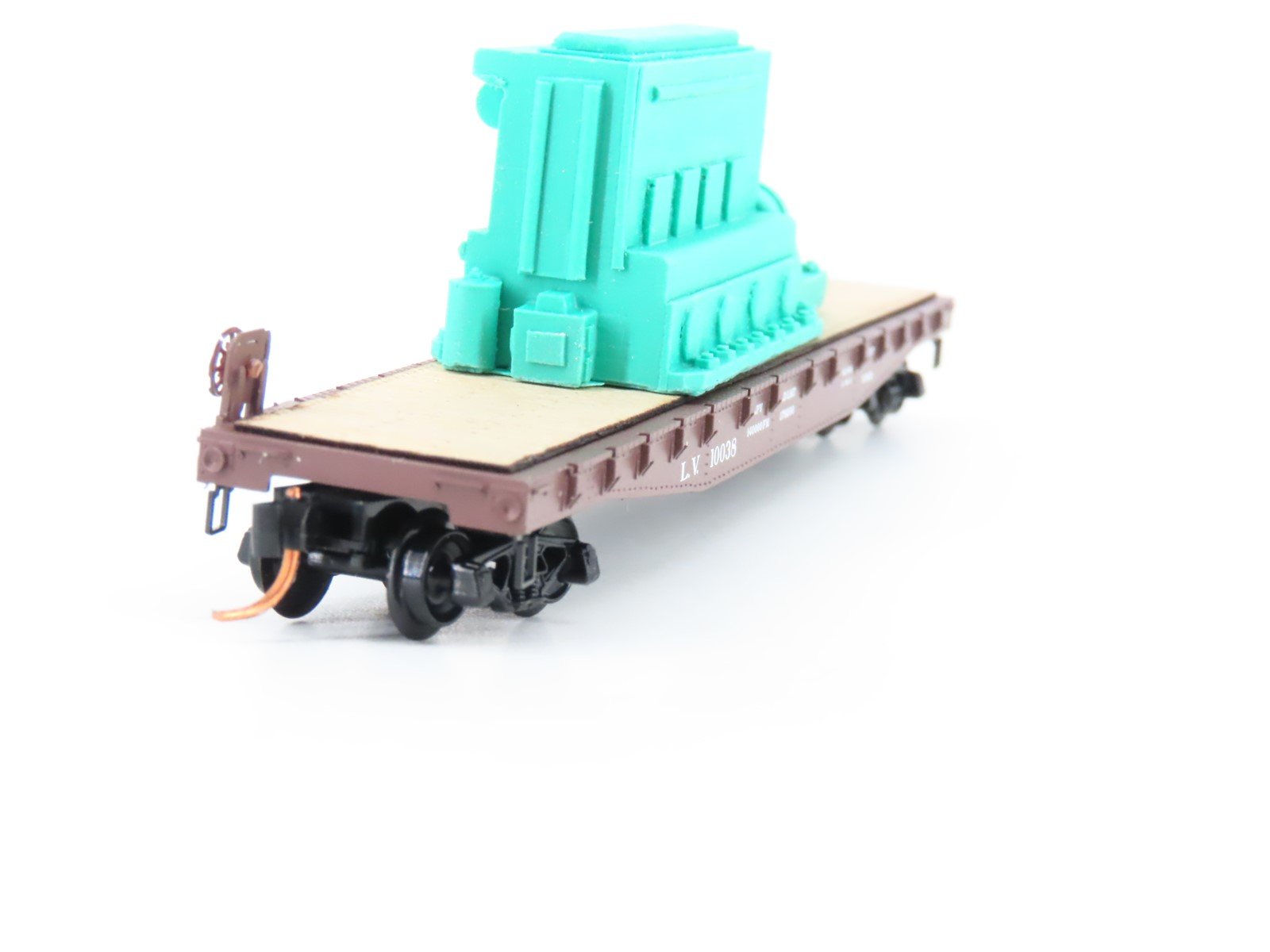 N Scale Micro-Trains MTL 04500310 LV Lehigh Valley 50' Flat Car #10038 w/load