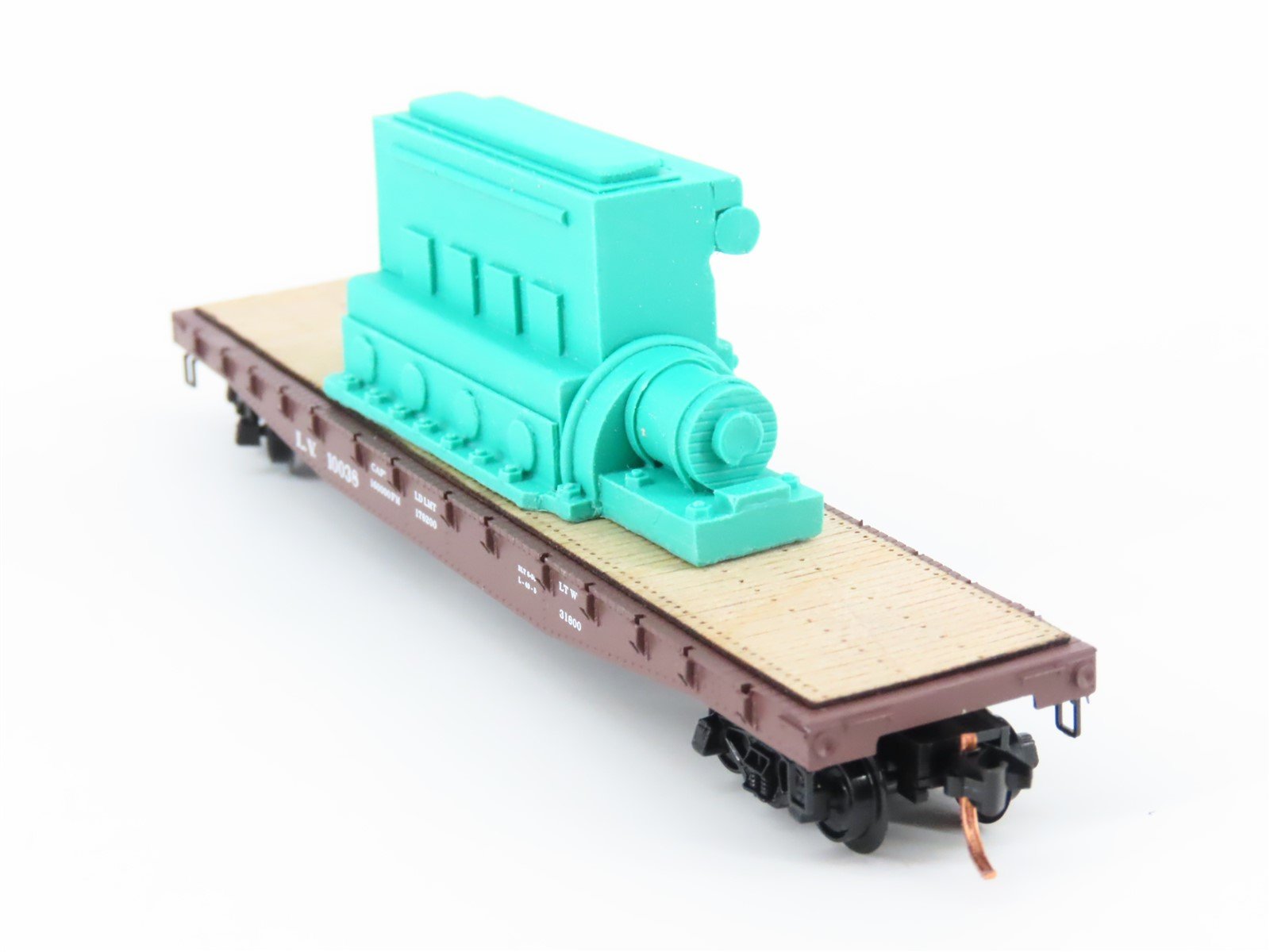 N Scale Micro-Trains MTL 04500310 LV Lehigh Valley 50' Flat Car #10038 w/load