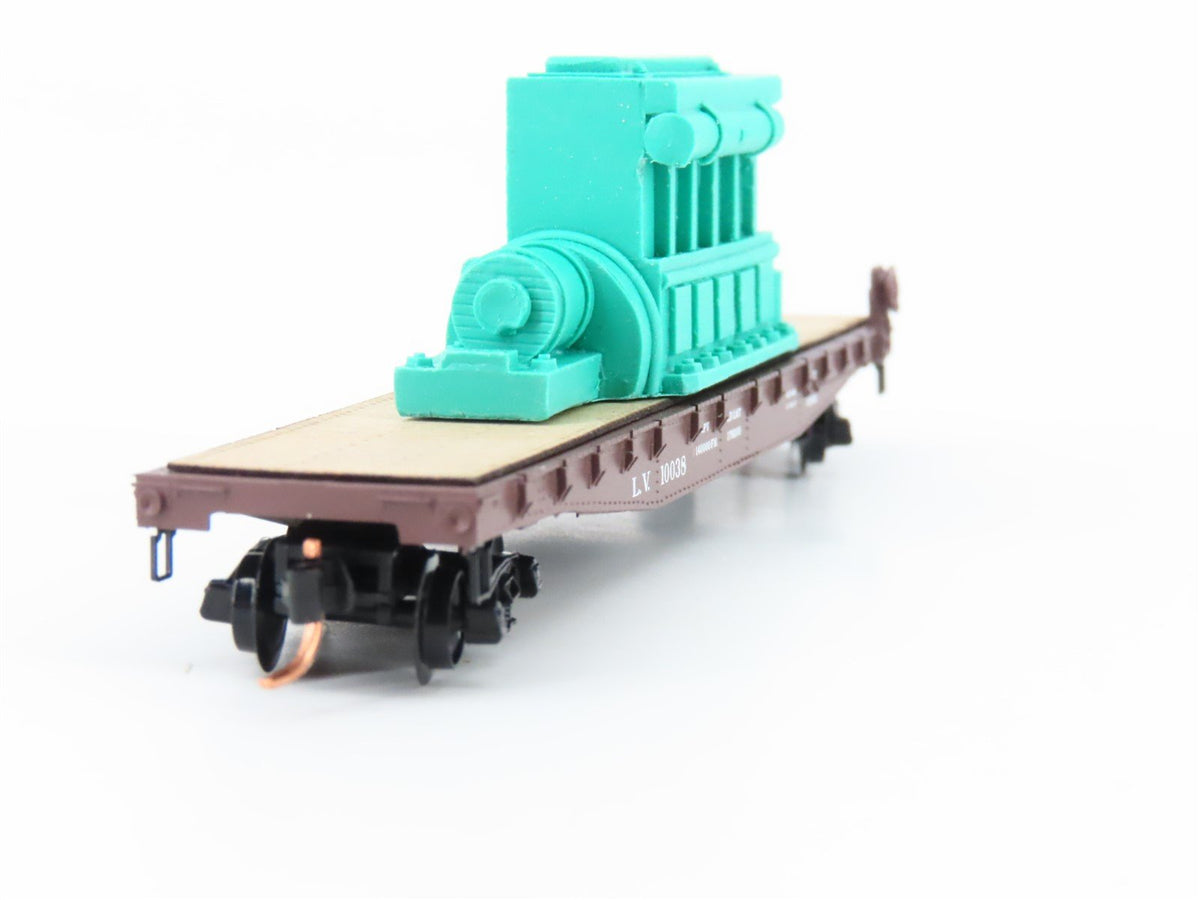 N Scale Micro-Trains MTL 04500310 LV Lehigh Valley 50&#39; Flat Car #10038 w/load