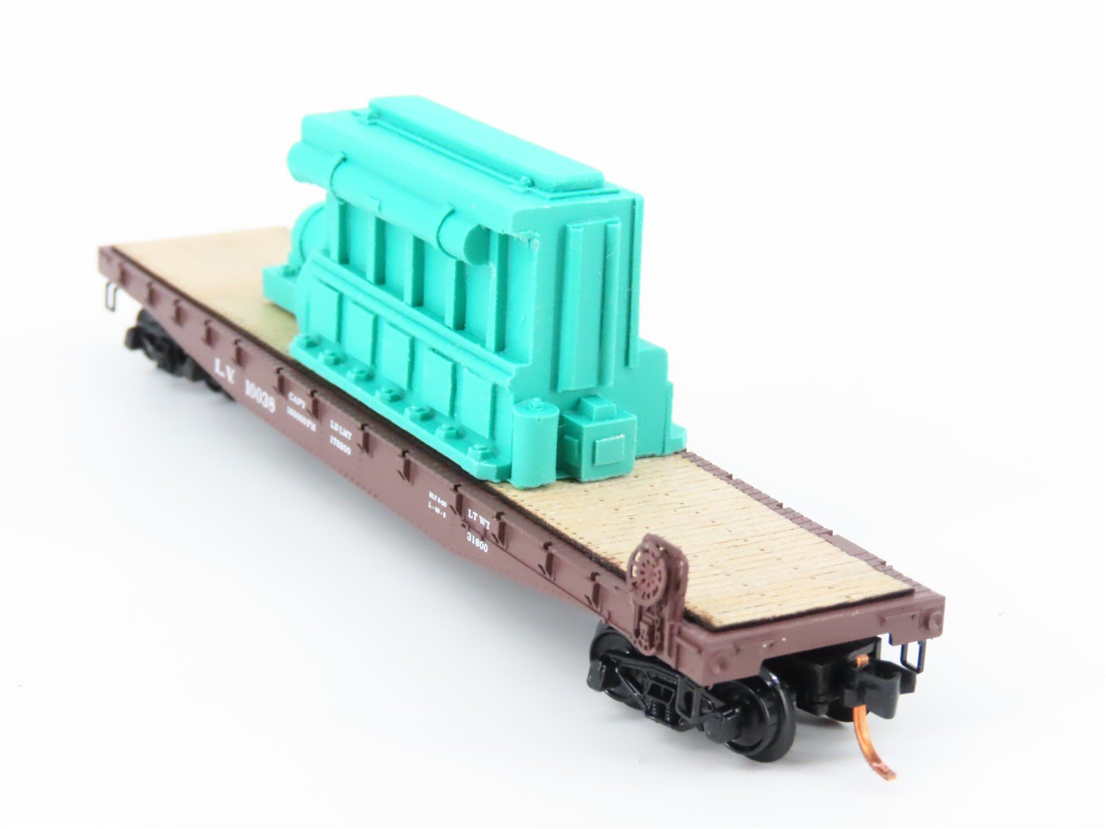 N Scale Micro-Trains MTL 04500310 LV Lehigh Valley 50' Flat Car #10038 w/load