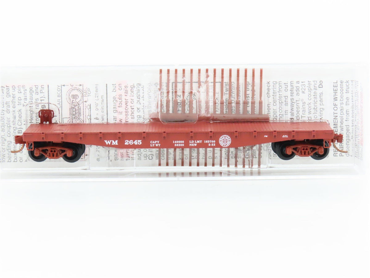 N Scale Micro-Trains MTL 45160 WM Western Maryland 50&#39; Fishbelly Flat Car #2645