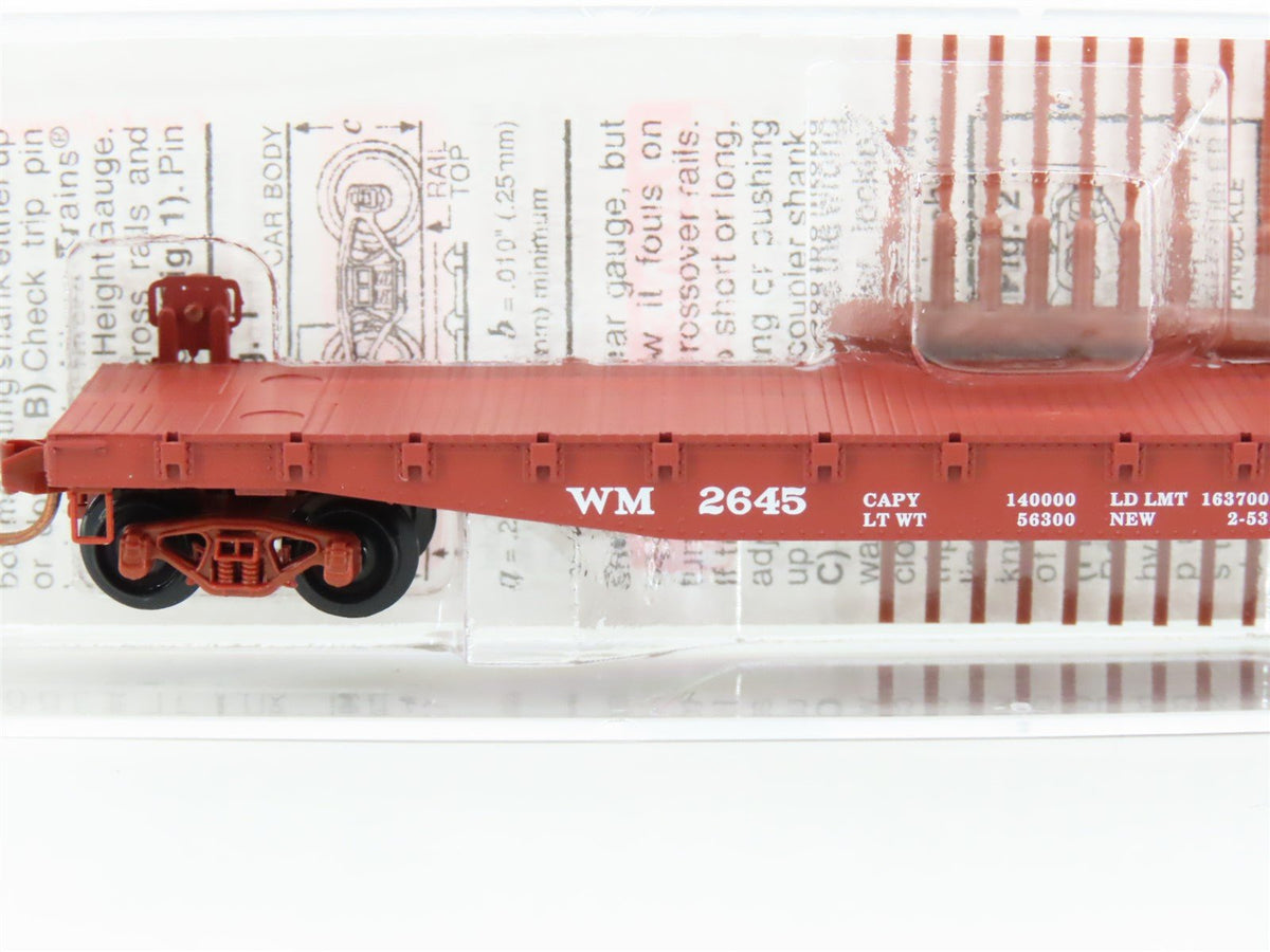 N Scale Micro-Trains MTL 45160 WM Western Maryland 50&#39; Fishbelly Flat Car #2645