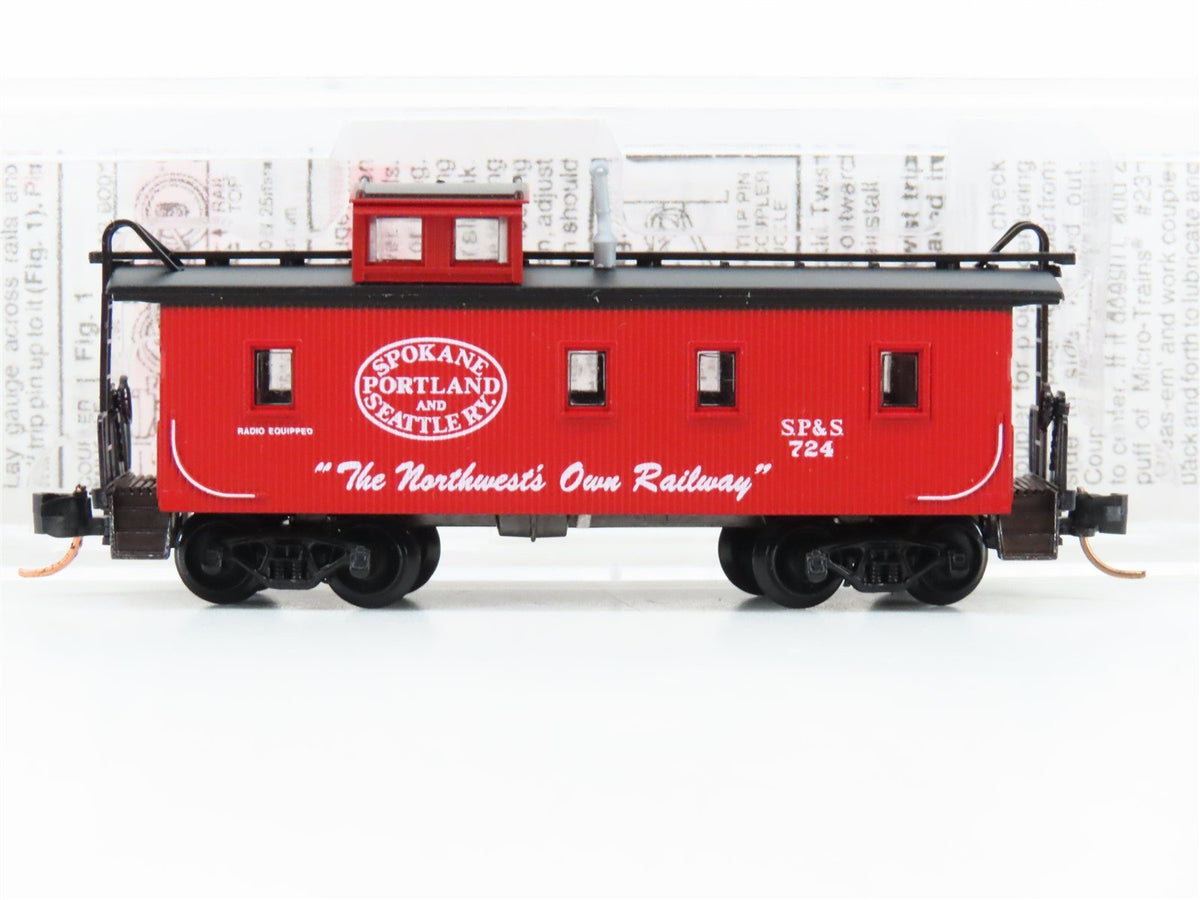 N Micro-Trains MTL 51060 SP&amp;S Spokane Portland &amp; Seattle 34&#39; Wood Caboose #724