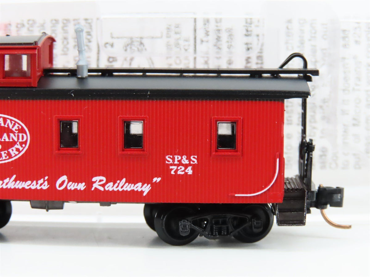 N Micro-Trains MTL 51060 SP&amp;S Spokane Portland &amp; Seattle 34&#39; Wood Caboose #724