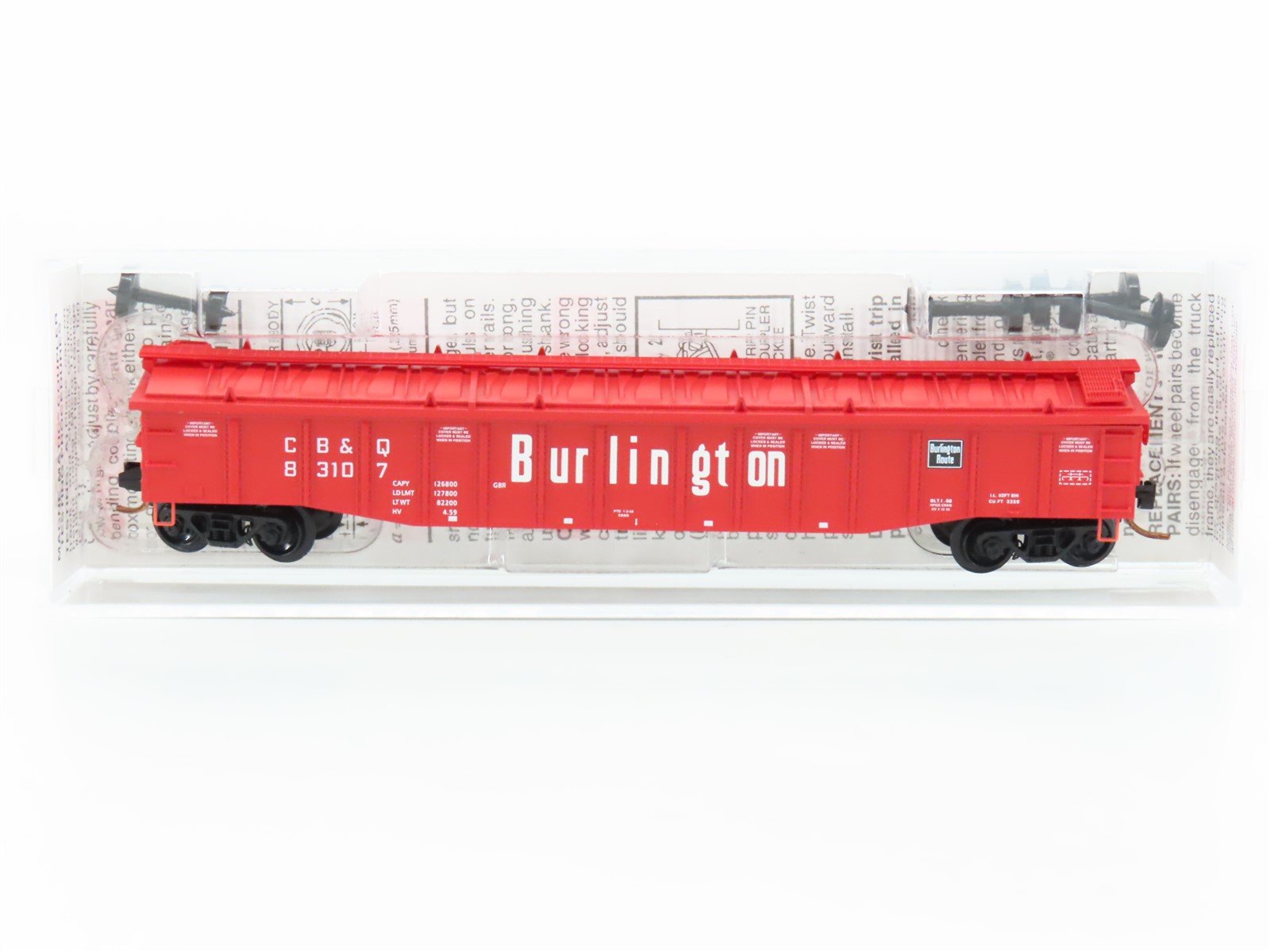 N Scale Micro-Trains MTL 10600240 CB&Q Burlington 50' Steel Gondola 83107