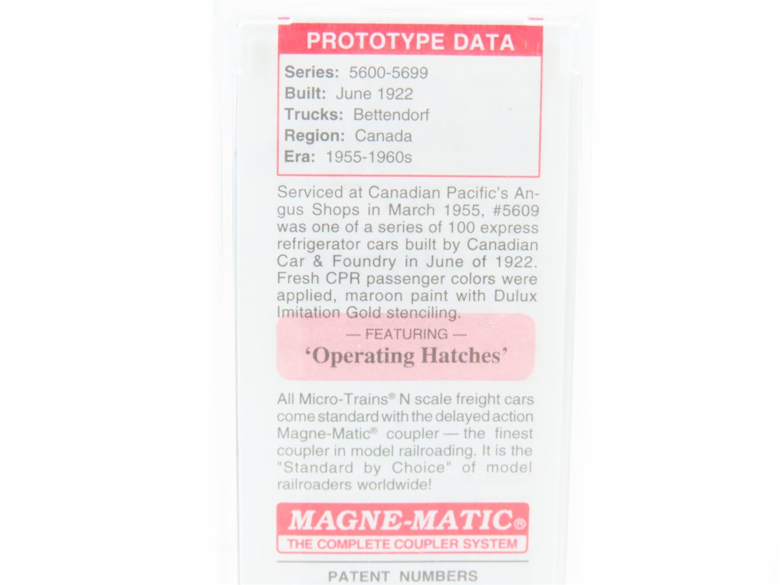 N Scale Micro-Trains MTL 04900530 CP Canadian Pacific 40' Wood Reefer #5609