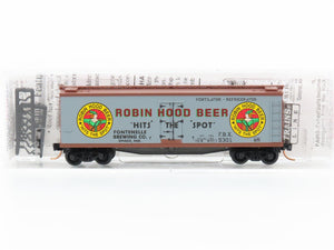 N Micro-Trains MTL 49450 FBX Robin Hood Beer Hits the Spot 40' Wood Reefer #5301