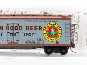 N Micro-Trains MTL 49450 FBX Robin Hood Beer Hits the Spot 40' Wood Reefer #5301