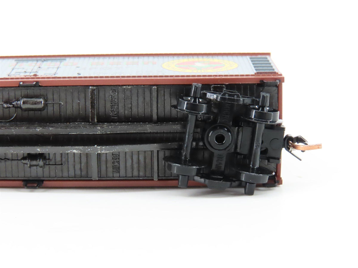 N Micro-Trains MTL 49450 FBX Robin Hood Beer Hits the Spot 40&#39; Wood Reefer #5301