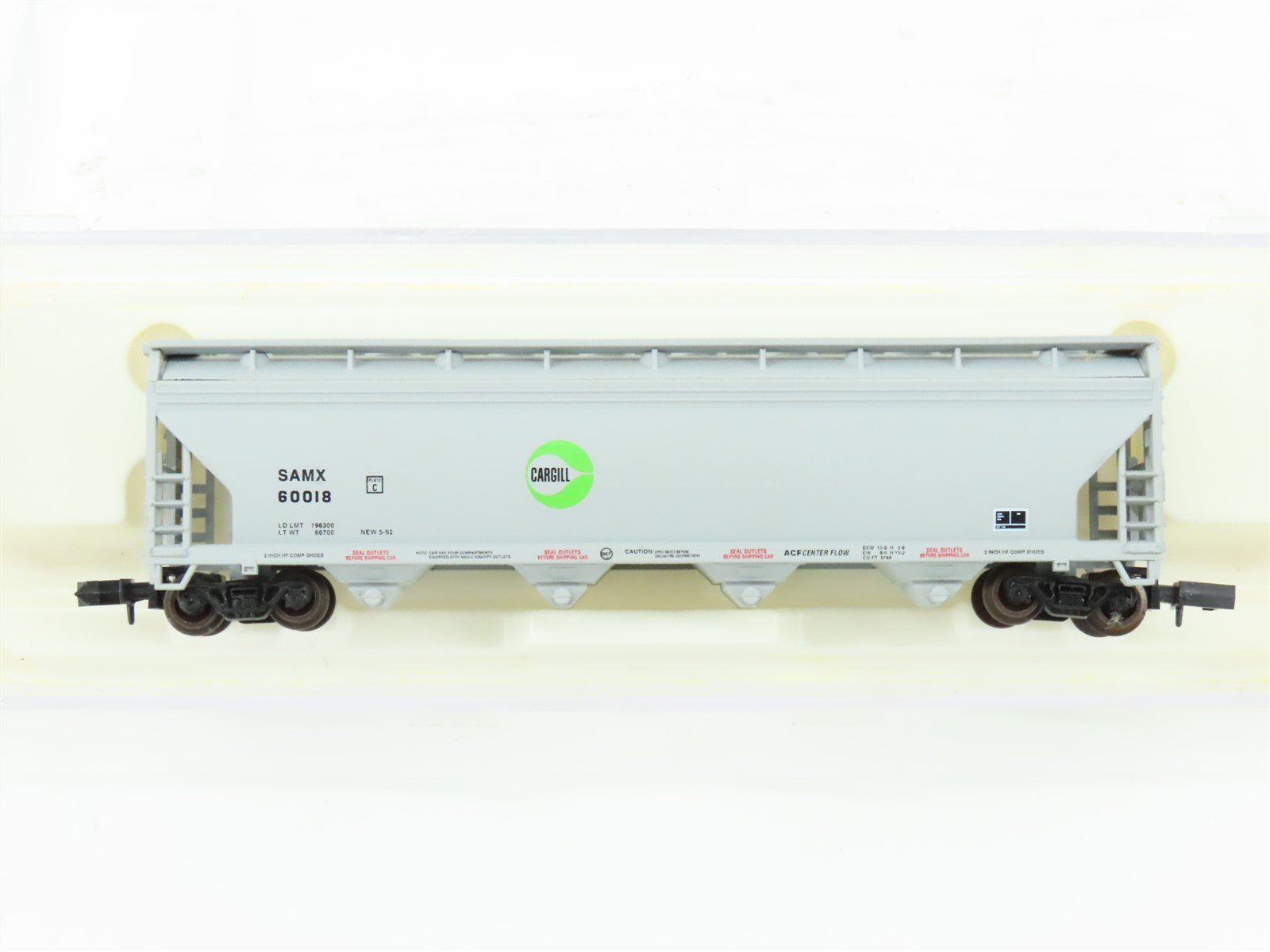 N Scale Atlas 3960 SAMX Cargill ACF 4-Bay Covered Hopper #60018