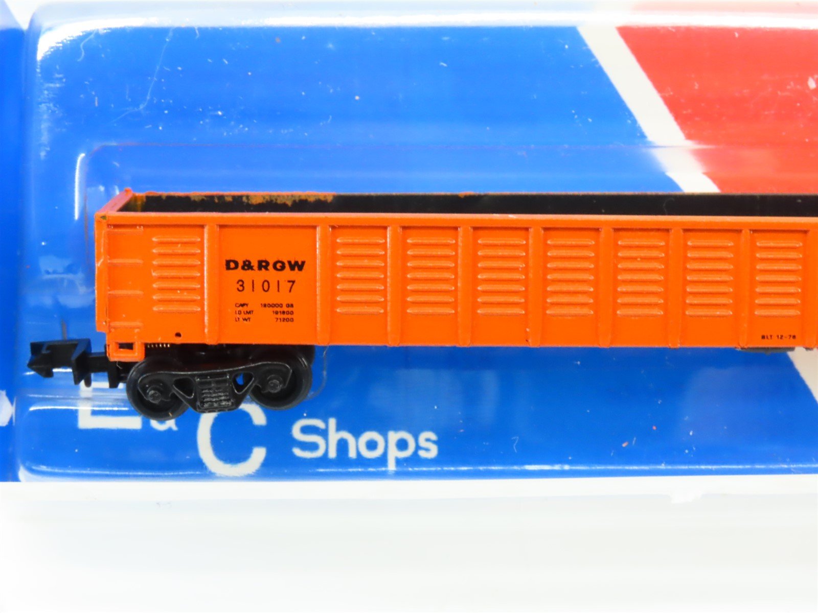 N Scale E&C Shops DD&RGW Rio Grande 65' Mill Gondola #803