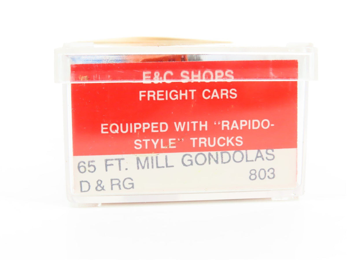 N Scale E&amp;C Shops DD&amp;RGW Rio Grande 65&#39; Mill Gondola #803