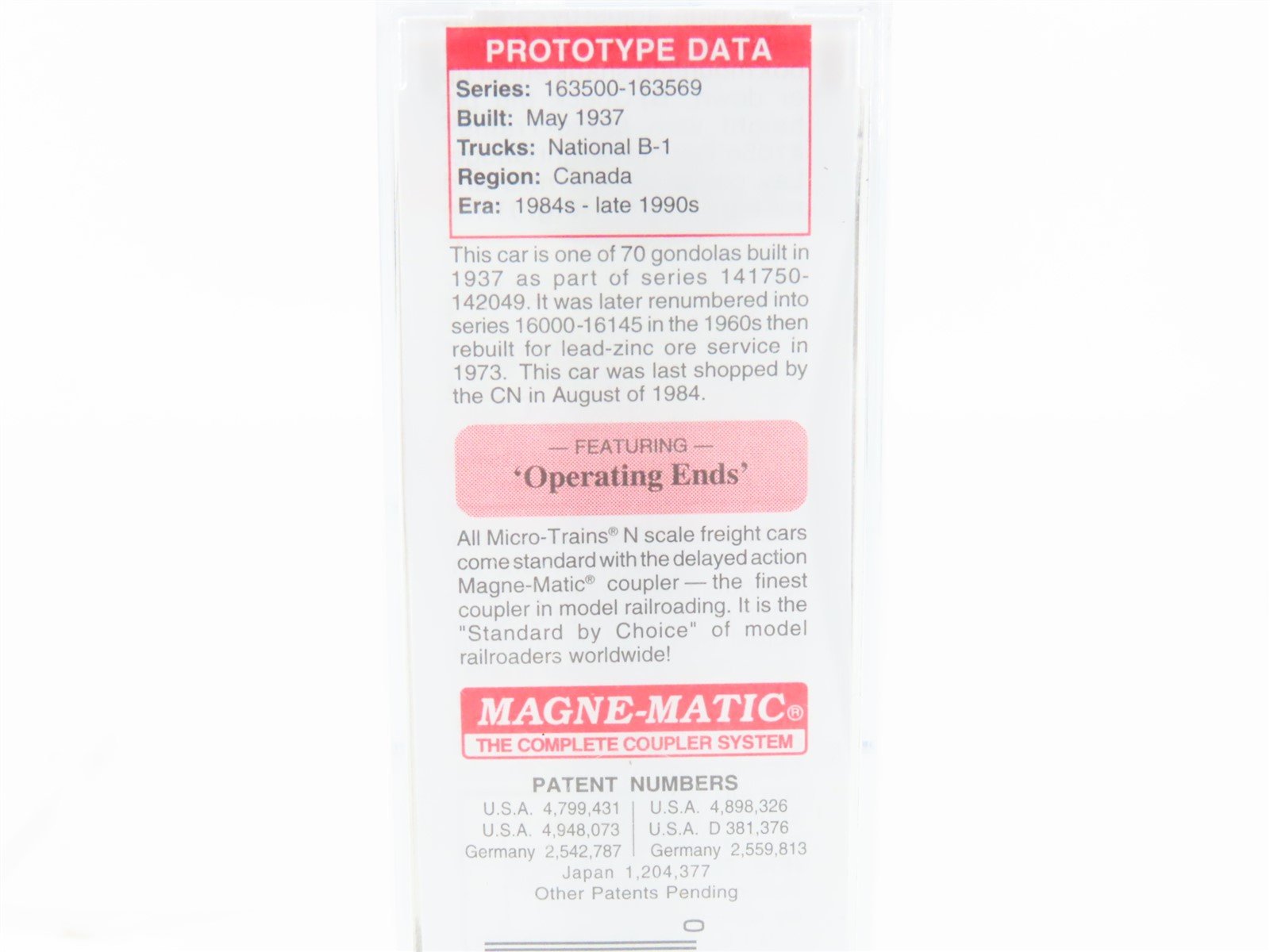 N Scale Micro-Trains MTL 04800120 CN Canadian National 50' Gondola #163553