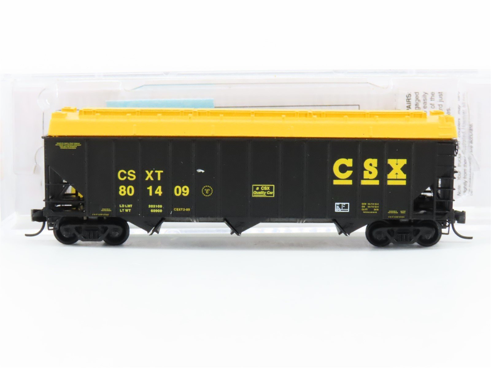 N Scale Micro-Trains MTL 10800431 CSXT 3-Bay Covered Hopper #801409