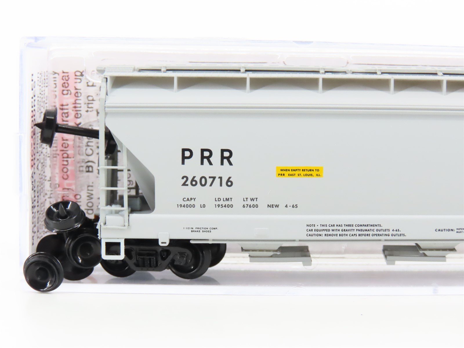 N Scale Micro-Trains MTL 09400220 PRR Pennsylvania 3 Bay Covered Hopper #260716