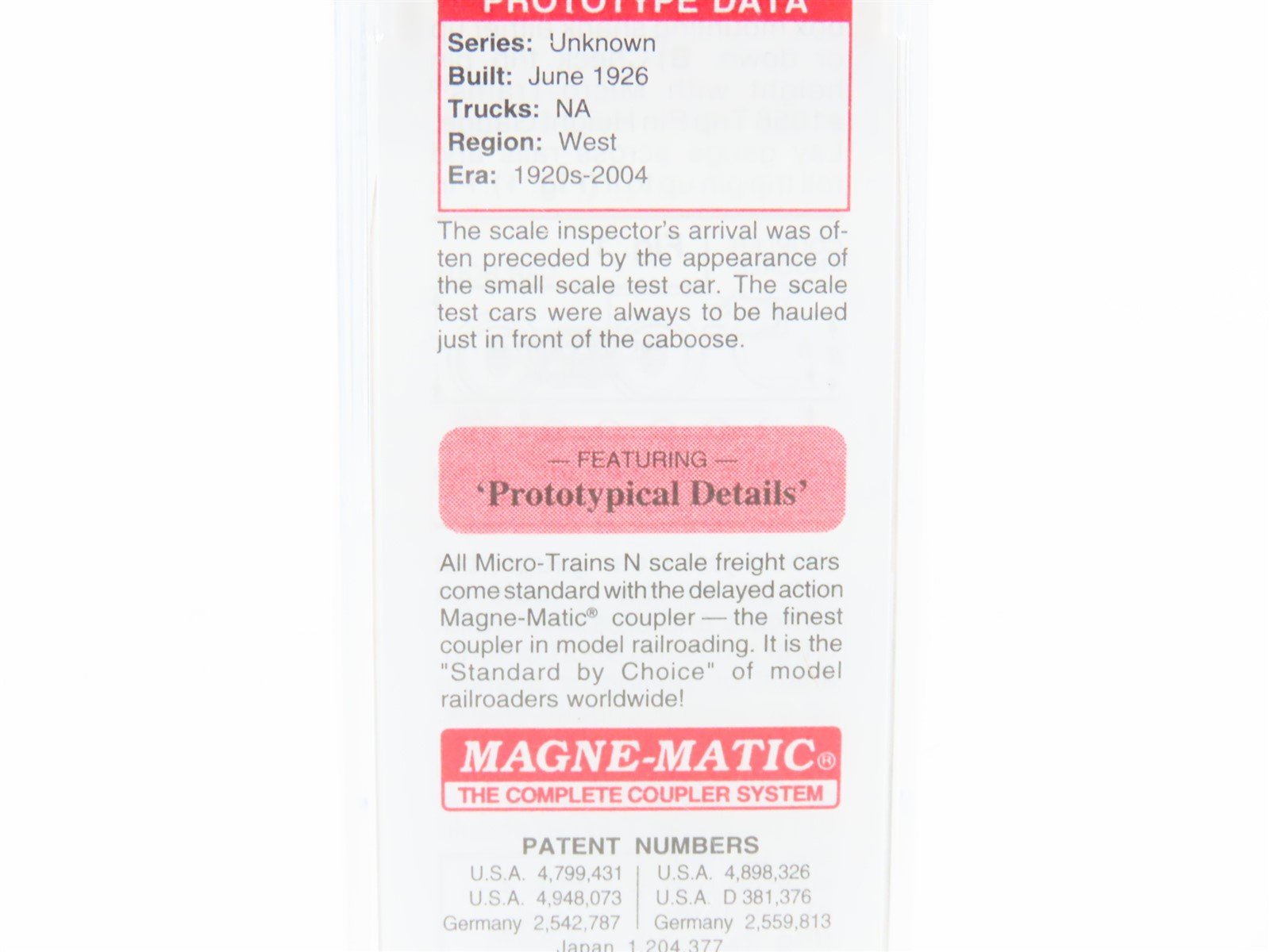 N Scale Micro-Trains MTL 12100040 SSW St. Louis Western Scale Test Car #99203