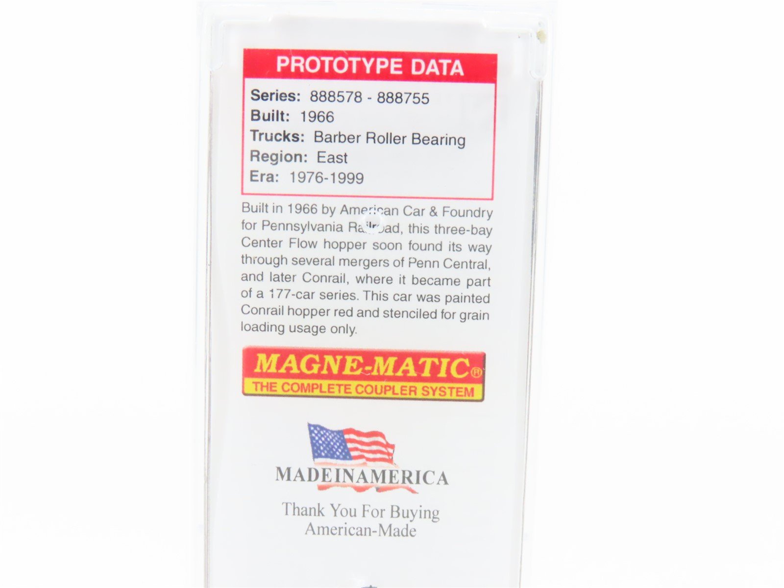 N Scale Micro-Trains MTL 09400630 CR Conrail 3-Bay Covered Hopper #888635