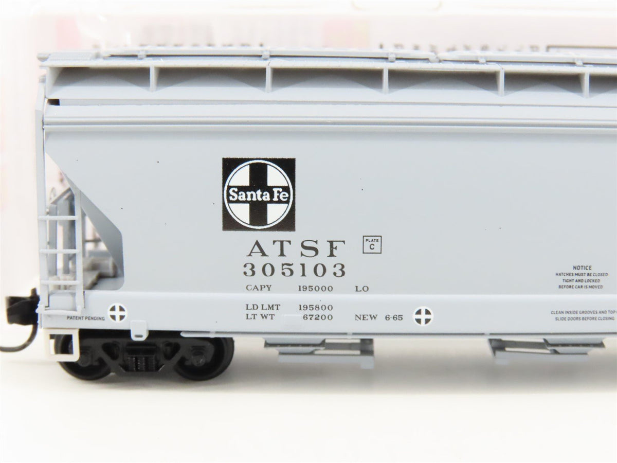 N Scale Micro-Trains MTL 09400690 ATSF Santa Fe 3-Bay Covered Hopper #305103