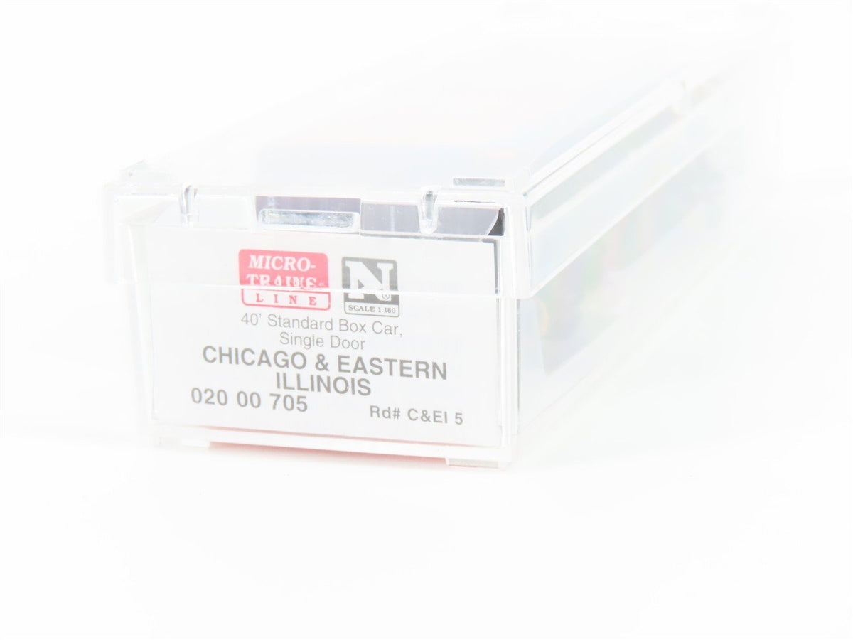N Scale Micro-Trains MTL 02000705 C&amp;EI Chicago Evansville East 40&#39; Box Car #5