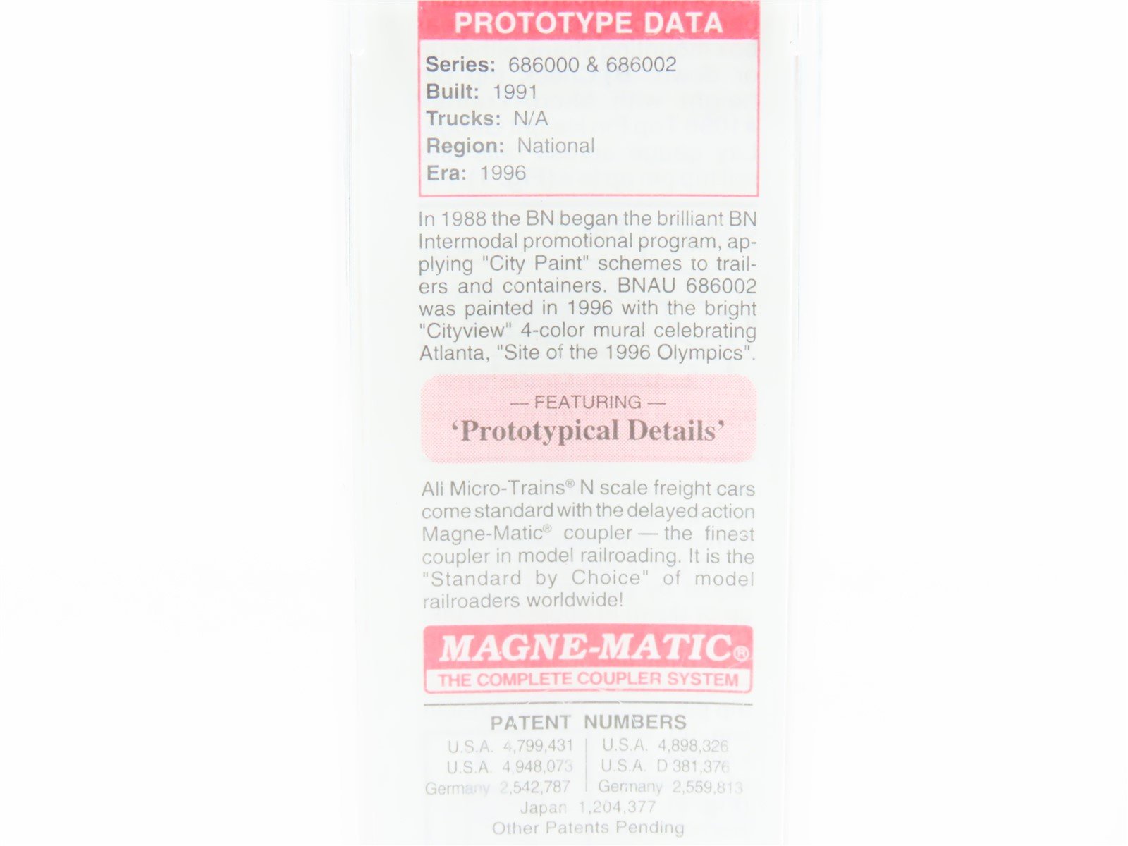 N Deluxe Innovations Micro-Trains MTL 81710 BNAU Atlanta 48' Container #686002