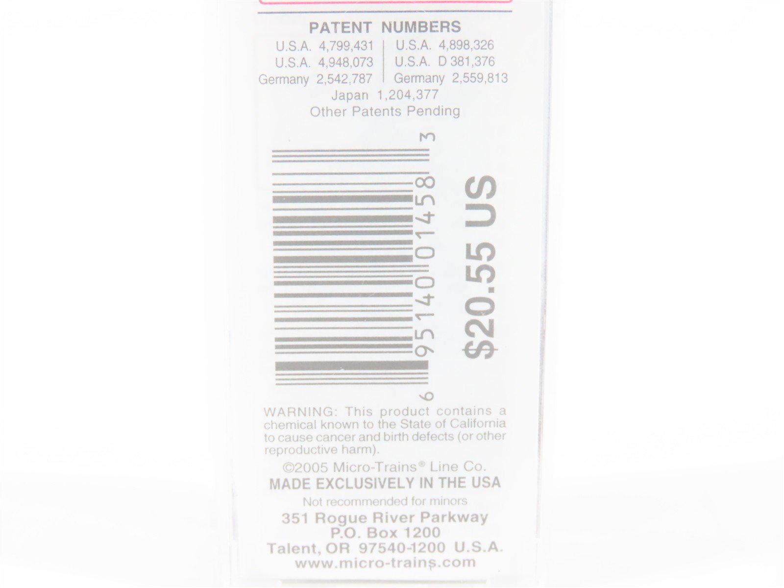 N Micro-Trains MTL 07500140 USLX Evans Products Company Double Door Box Car #180